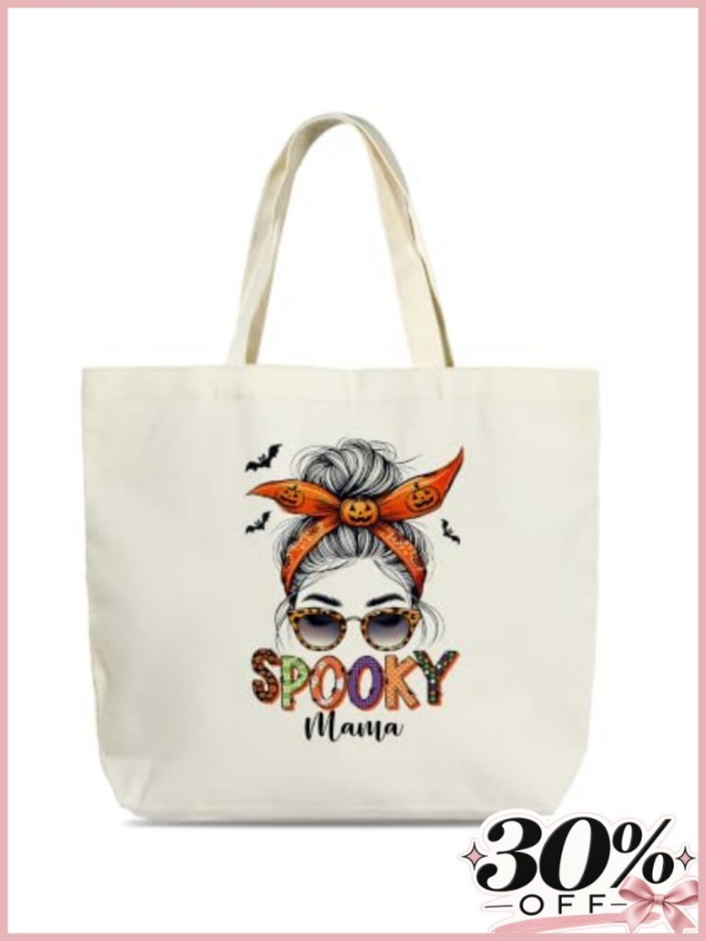 Halloween Canvas Tote Bag Spooky Gift for Coworkers Friends